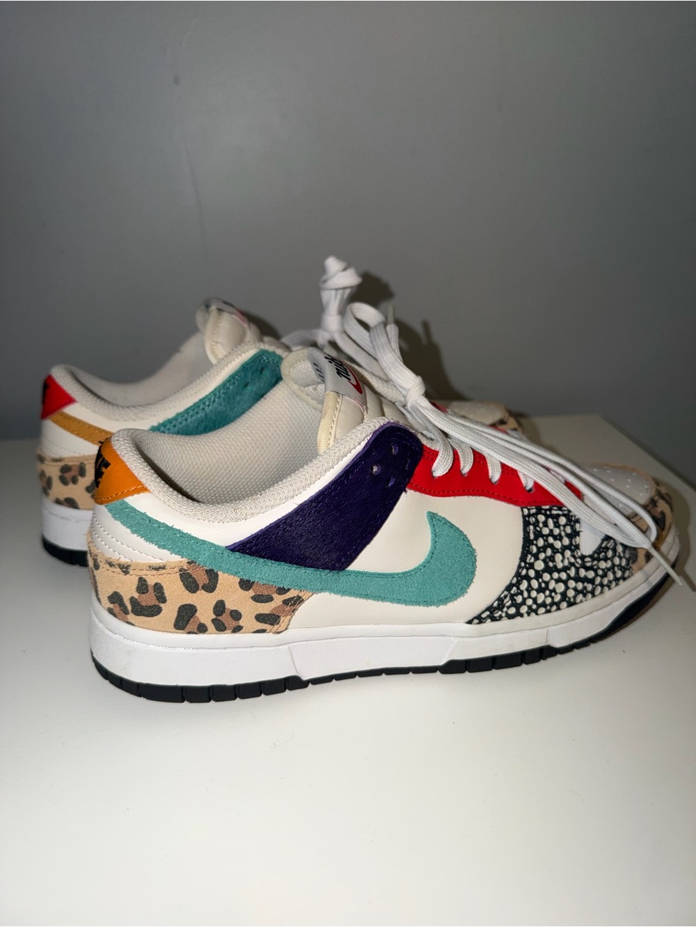 Nike Dunk Low SE Safari Mix Women’s Size 8 Multicolor Animal Print Sneakers